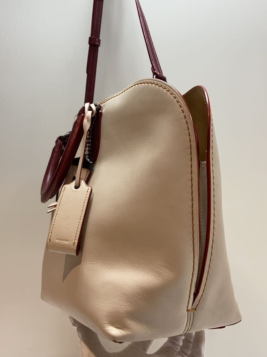 COACH Handbag All Leather Leather WHT 2