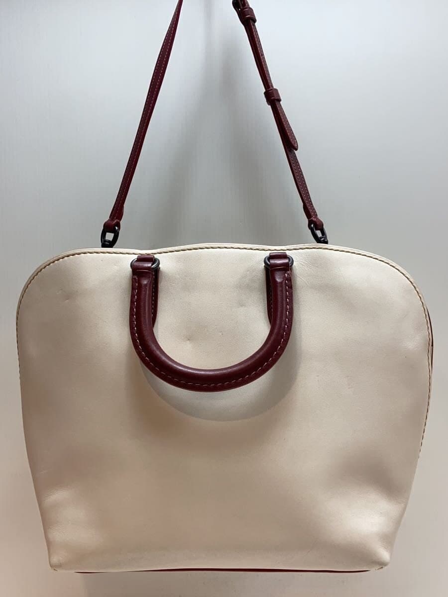 COACH Handbag All Leather Leather WHT 3