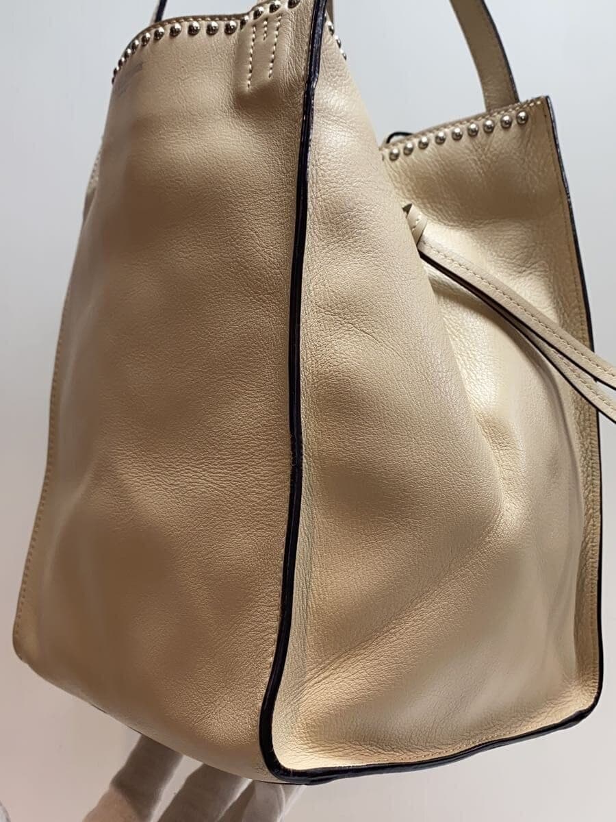 J&M DAVIDSON Bell Mini Studs Tote Bag Leather BEG 2