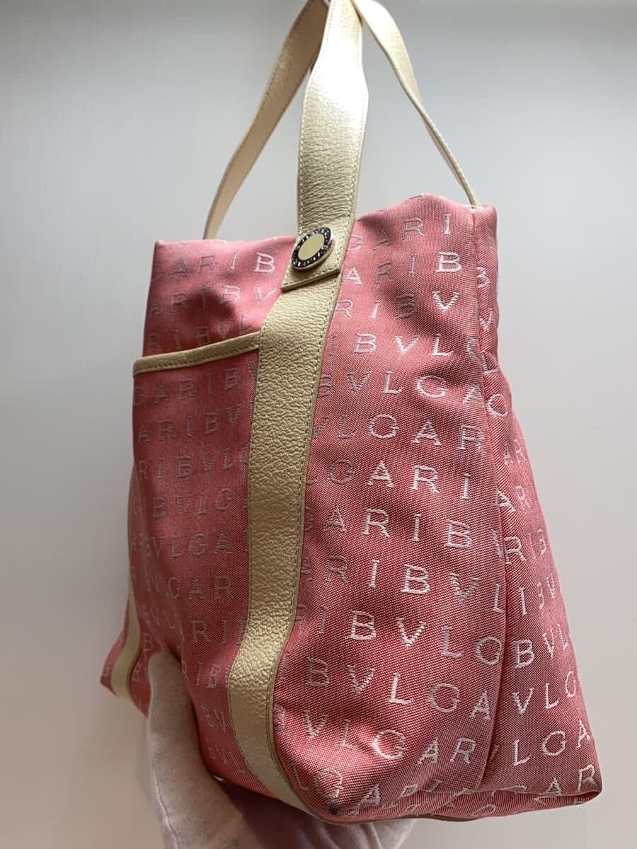 BVLGARI Logo Mania Tote Bag Canvas PNK All Over Pattern 2