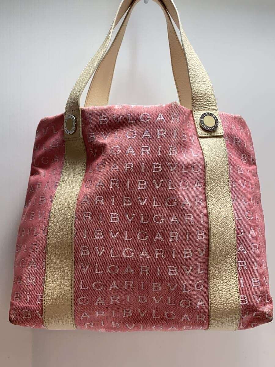 BVLGARI Logo Mania Tote Bag Canvas PNK All Over Pattern 3
