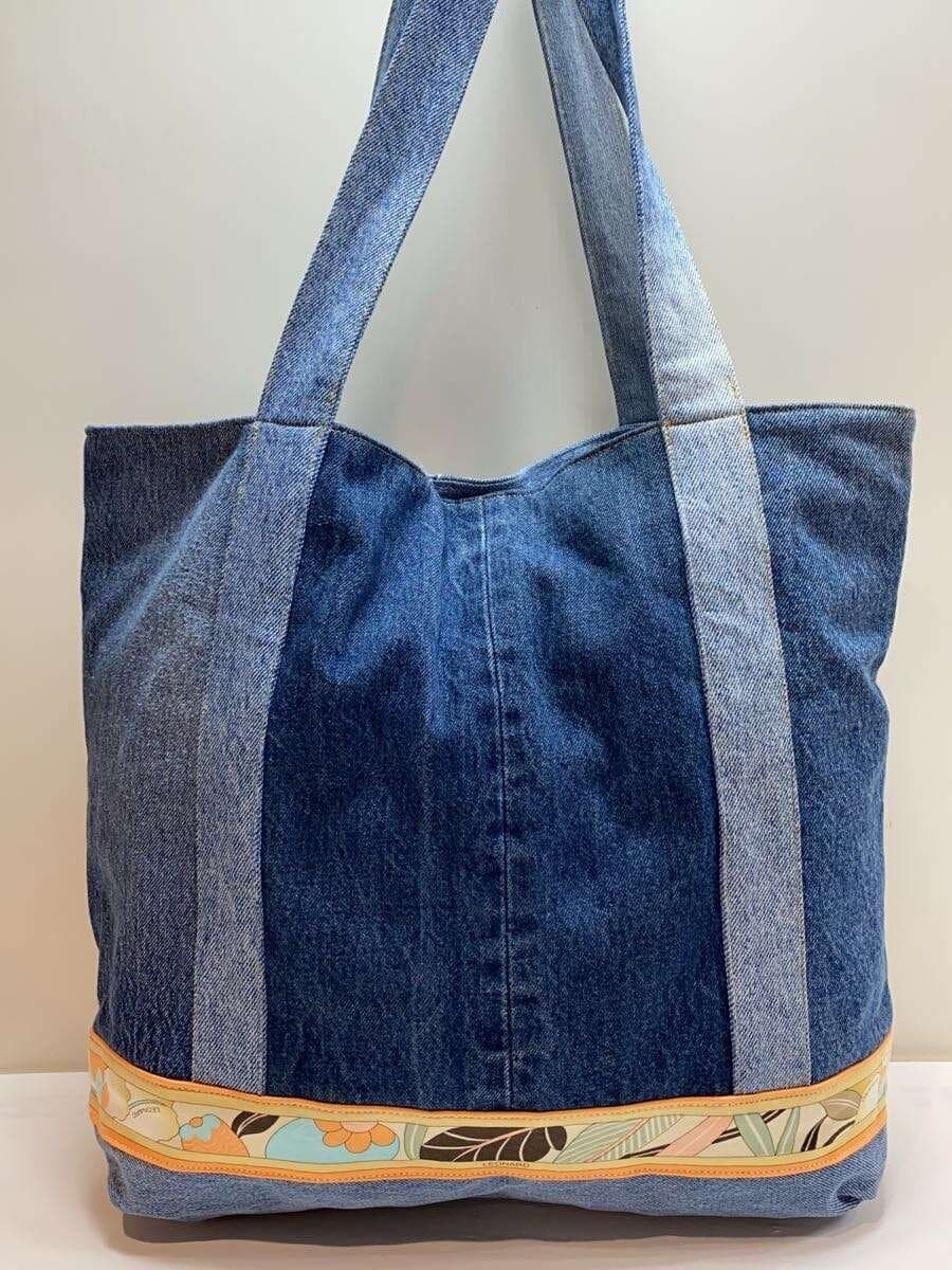 LEONARD Tote Bag Denim IDG Floral 3
