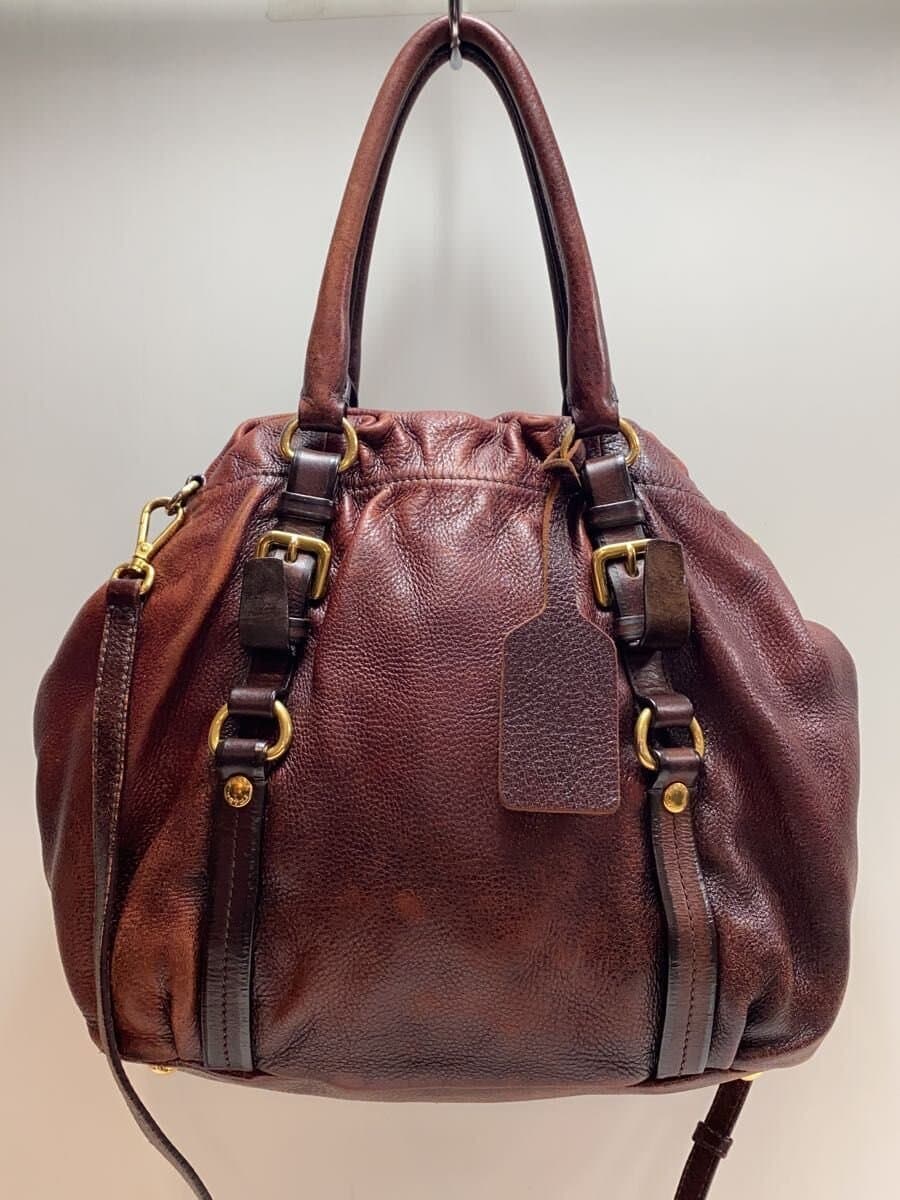 PRADA Shoulder Bag Leather BRD 3