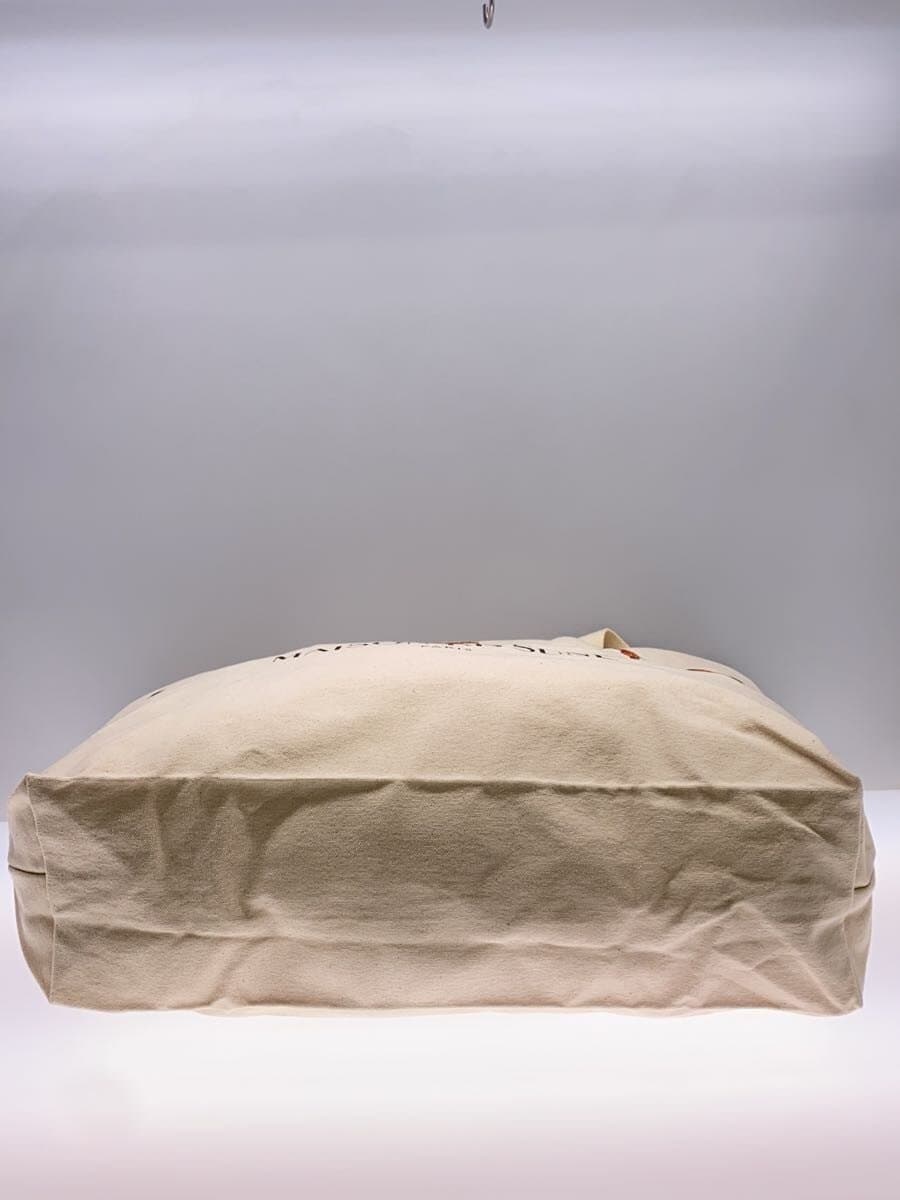 MAISON KITSUNE3 YOGA FOXES Tote Bag Canvas BEG 4