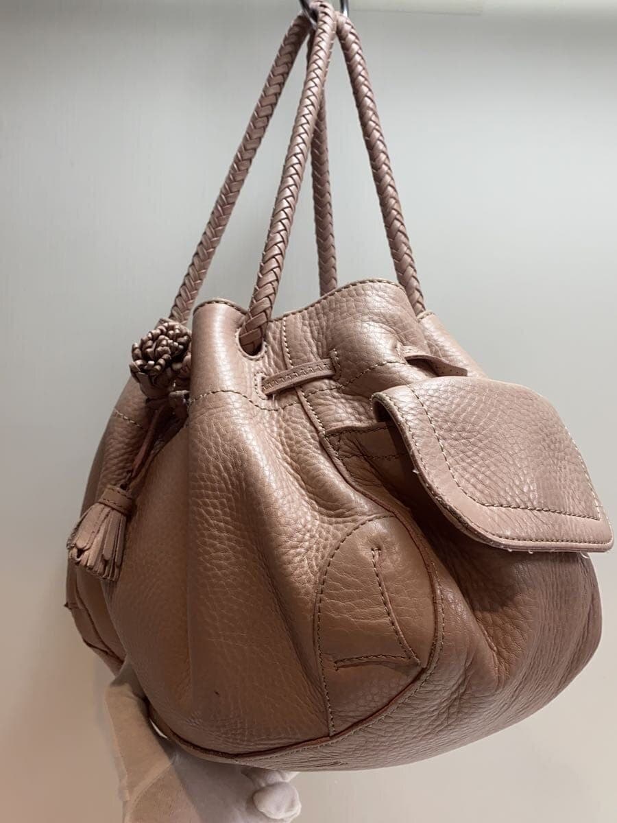 COLE HAAN Fringe Handbag Leather BEG 2