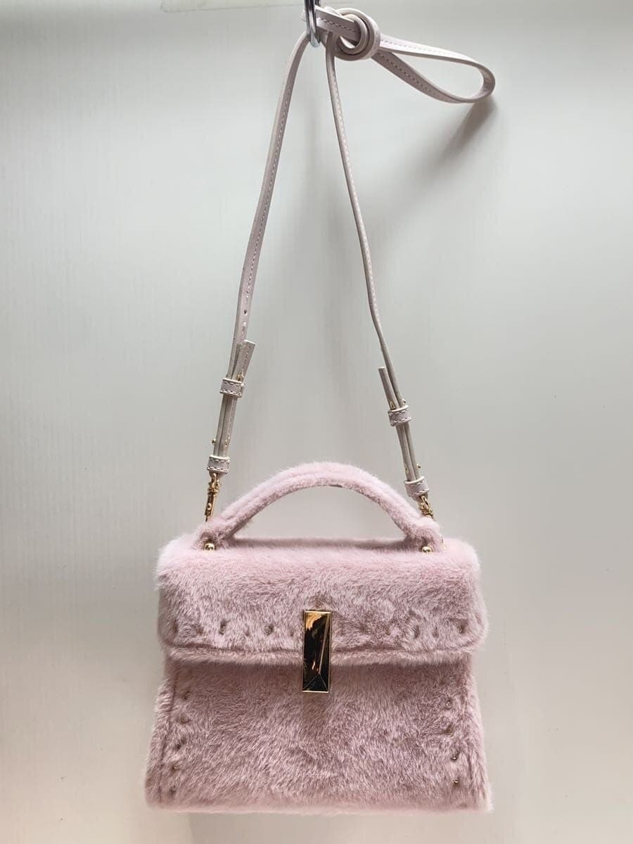 CELFORD Beaded Faux Fur Pouch Shoulder Bag Polyester Pink CWGB244510 7