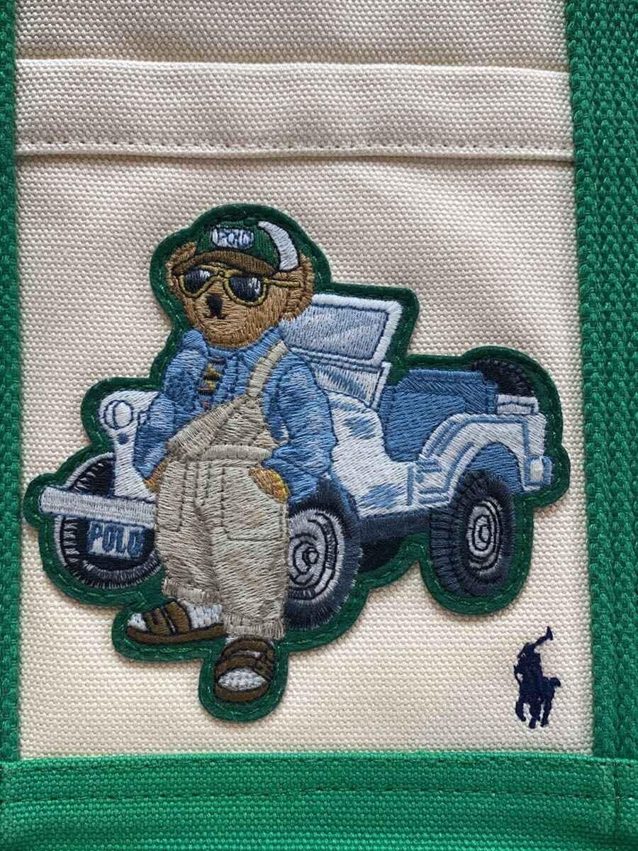 POLO RALPH LAUREN Medium Polo Bear Tote Tote Bag Canvas Green 5