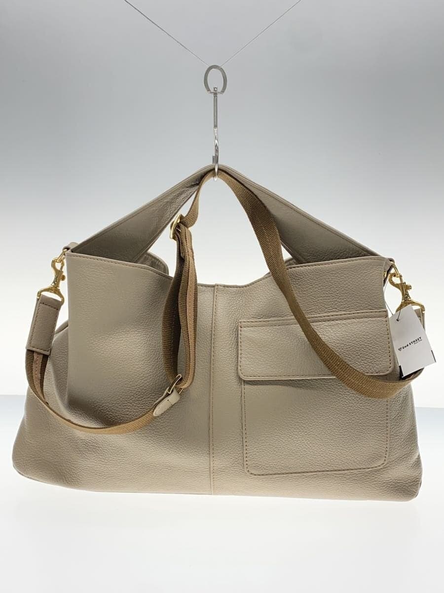 ATAO shoulder bag leather BEG plain 3