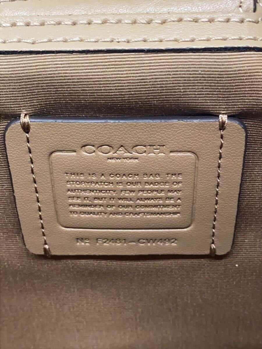 COACH Shoulder Bag Leather Beige Plain F2481-CW492 5