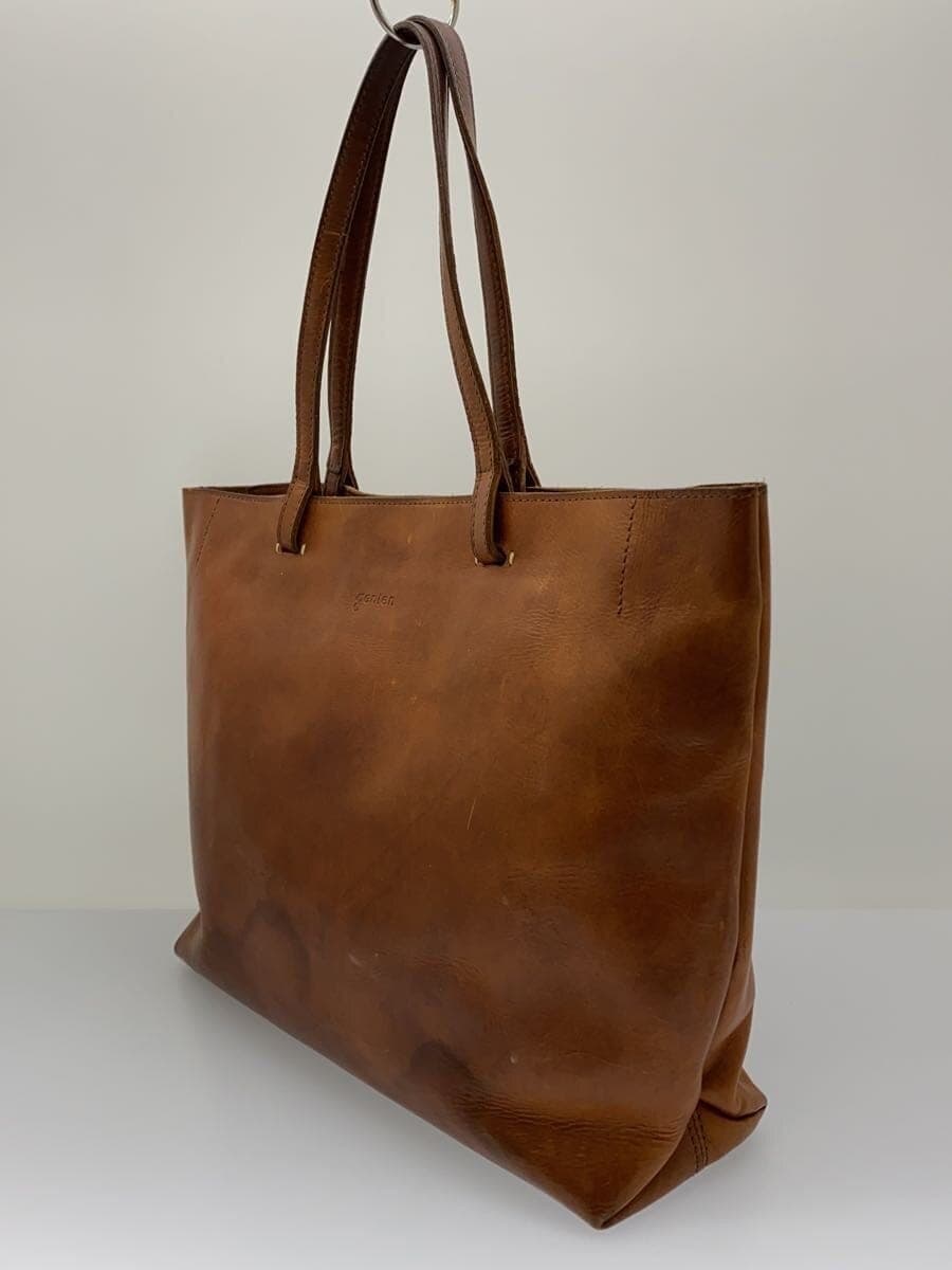GENTEN Tote Bag Leather BRW Plain 2