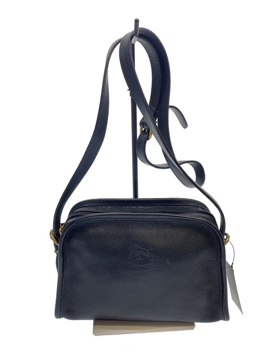 IL BISONTE shoulder bag leather BLK plain