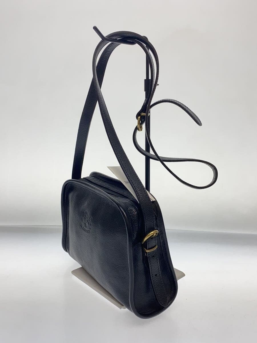 IL BISONTE shoulder bag leather BLK plain 2