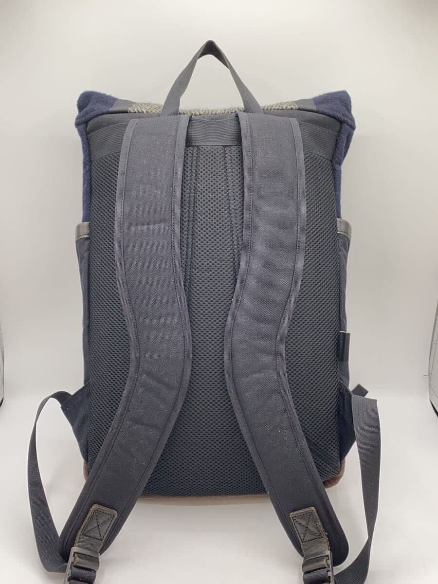 MASTERPIECE x HARRIS TWEED Backpack Suede NVY 3