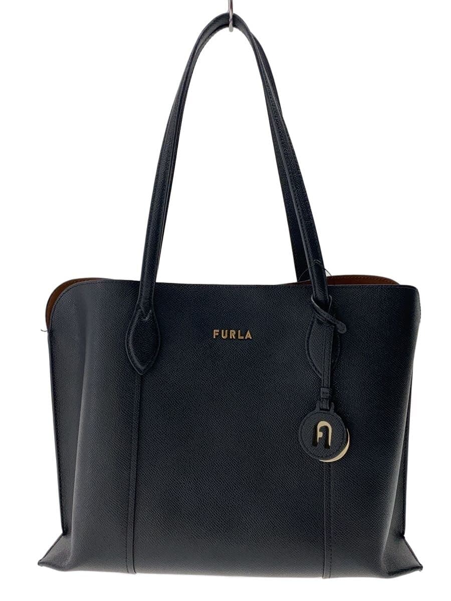 FURLA Tote Bag Leather BLK WB00418 VITTORIA