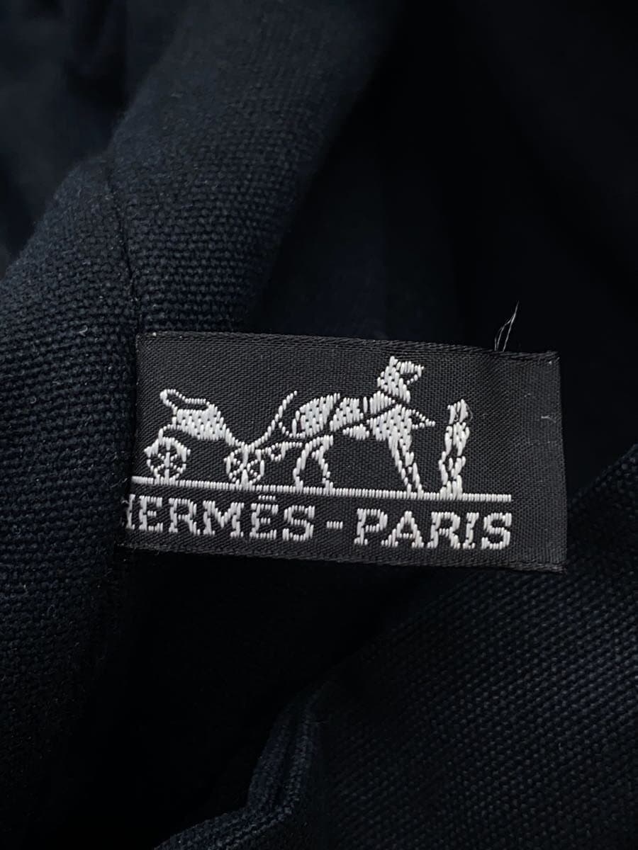 HERMES Shoulder Bag Canvas Black 5