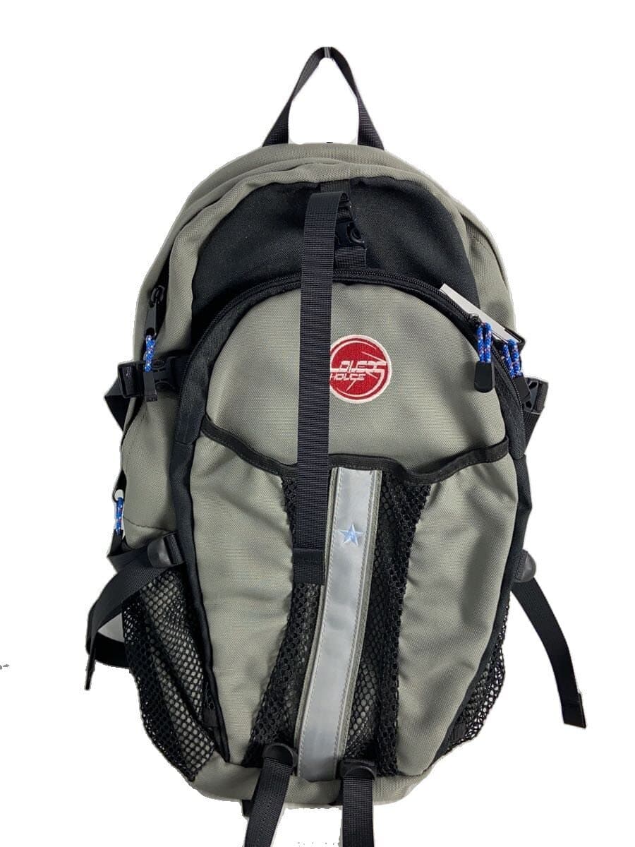 LOVERS HOUSE Backpack Nylon Gray Solid Handle With Stain