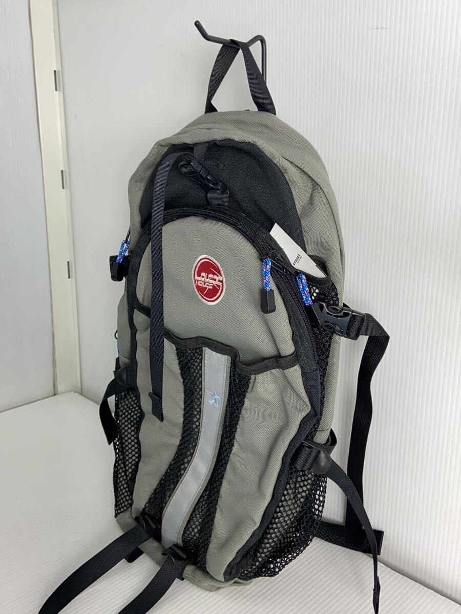 LOVERS HOUSE Backpack Nylon Gray Solid Handle With Stain 2