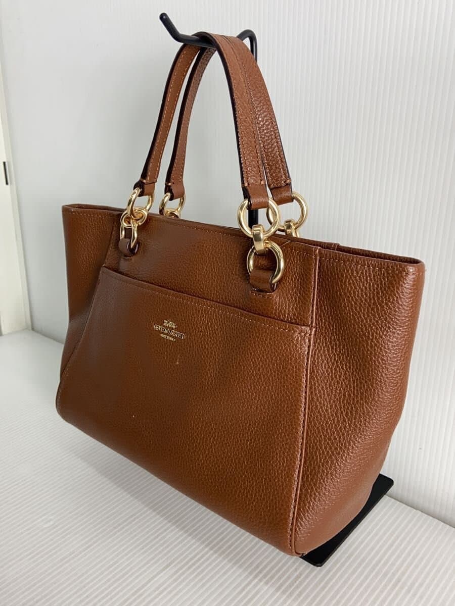 COACH Shoulder Bag Leather Brown Solid F35030 2