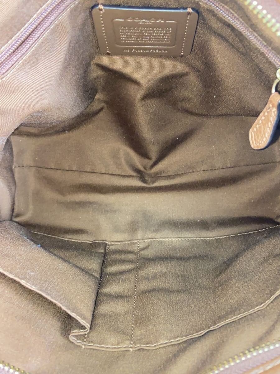 COACH Shoulder Bag Leather Brown Solid F35030 6