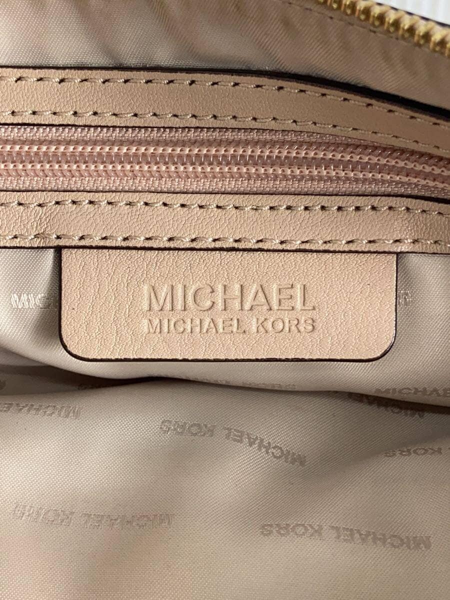 MICHAEL KORS Shoulder Bag Leather 30H4GBFM2L Pink Beige With Stain 5