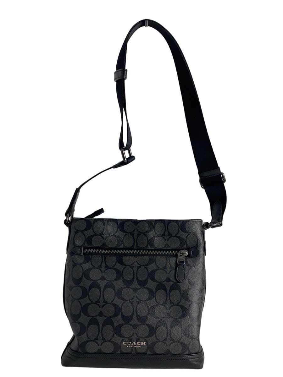 COACH shoulder bag Black All-over pattern F79053 Corner scuffs present