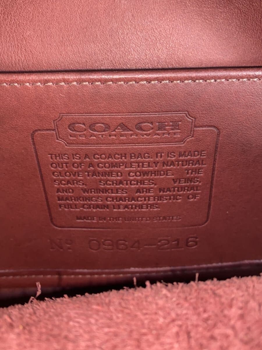 COACH Shoulder Bag Leather Brown Solid 0964-216 5