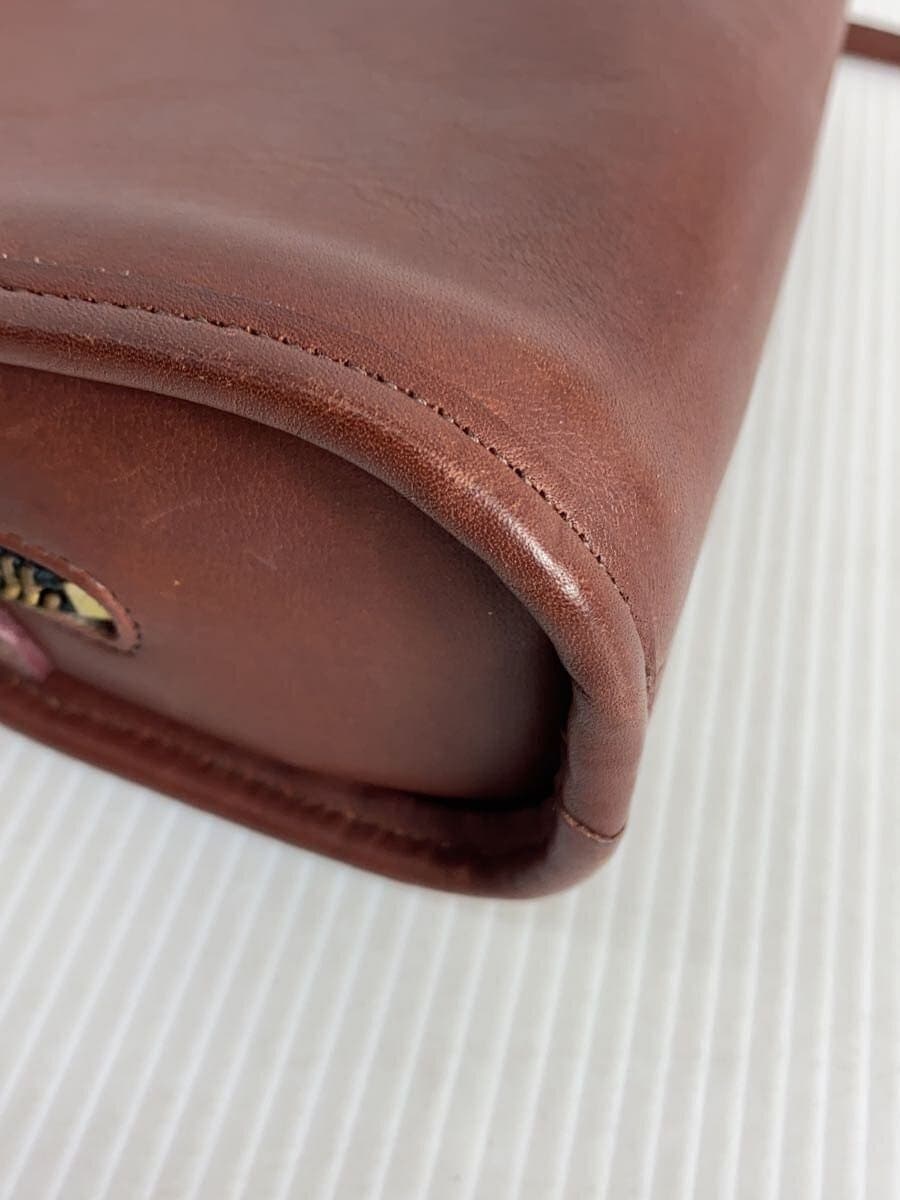 COACH Shoulder Bag Leather Brown Solid 0964-216 7