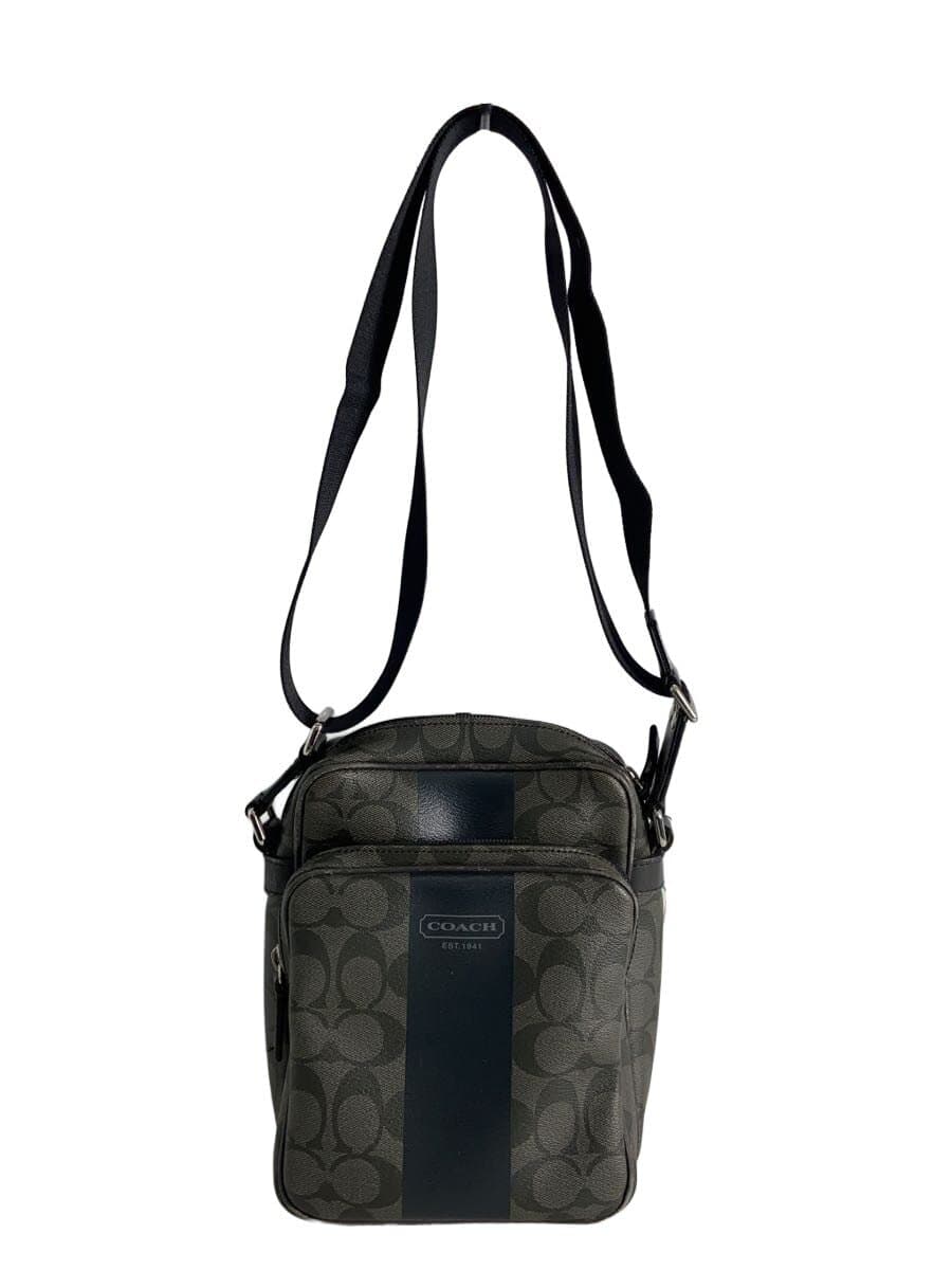 COACH Shoulder Bag Black All-over Print F70589 Shows signs of wear