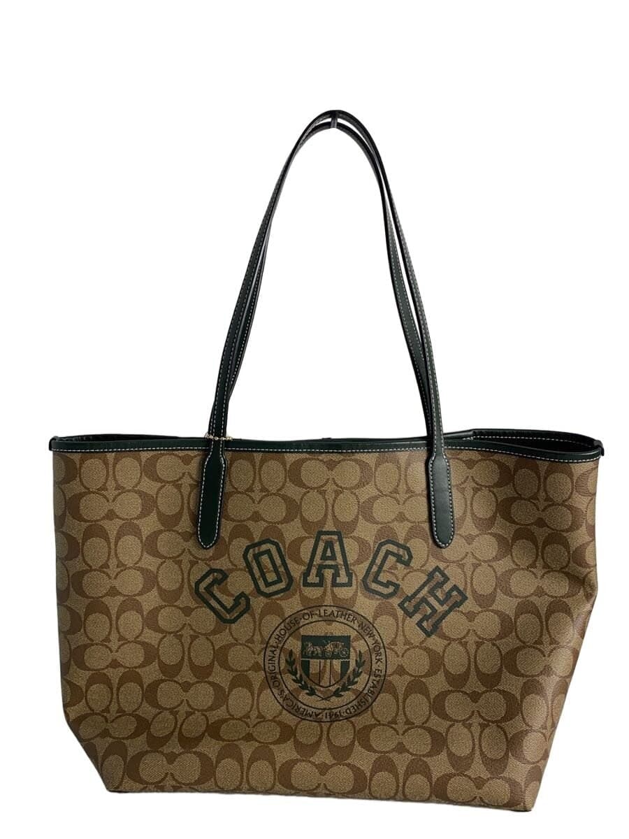 COACH Tote Bag Leather Brown All-over Pattern CB869