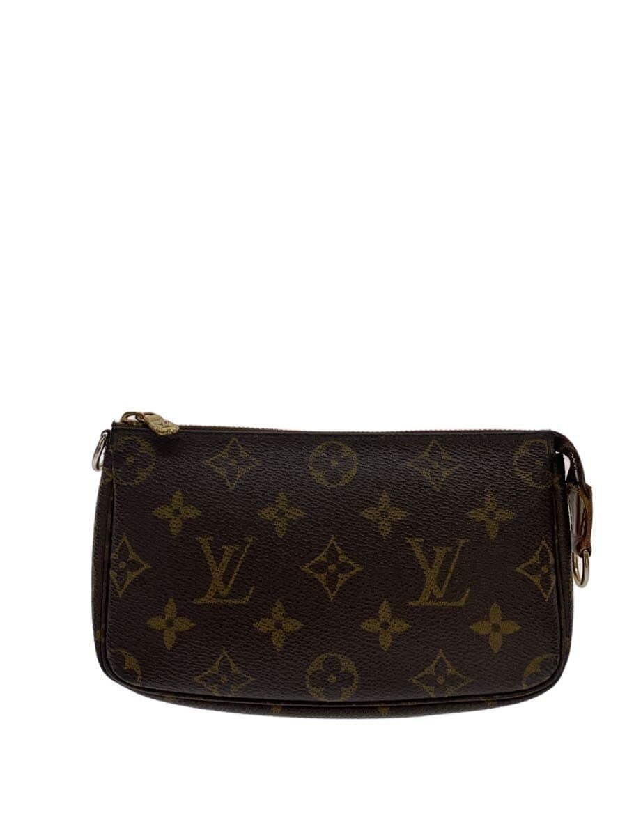 LOUIS VUITTON Mini Pochette Accessoires_Monogram Canvas PVC BRW