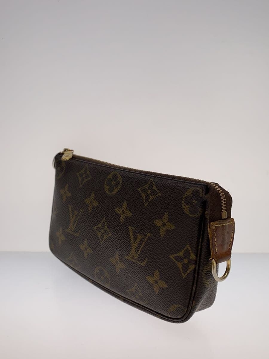 LOUIS VUITTON Mini Pochette Accessoires_Monogram Canvas PVC BRW 2
