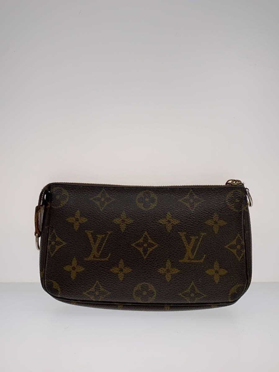 LOUIS VUITTON Mini Pochette Accessoires_Monogram Canvas PVC BRW 3