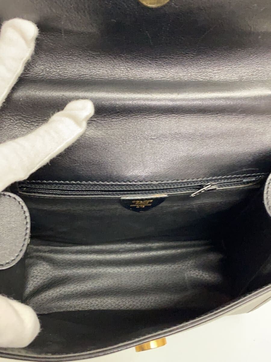 CELINE Gancini Handbag Leather BLK 7