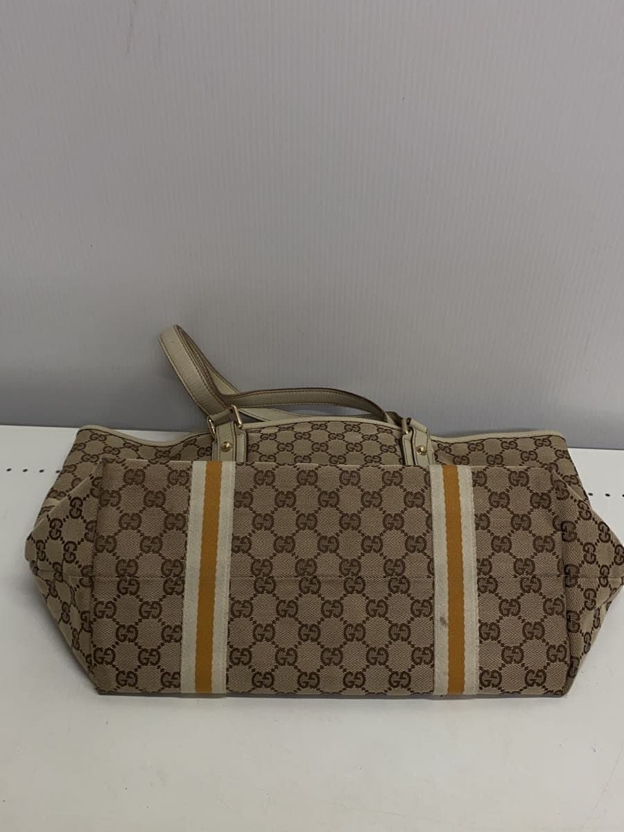 GUCCI Tote Bag_Sherry _GG Canvas Canvas BEG 4