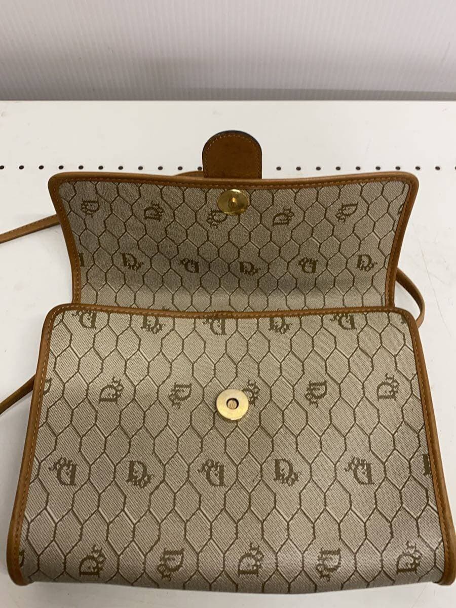 Christian Dior Honeycomb Pattern Shoulder Bag PVC BEG 7