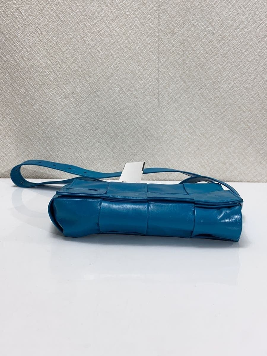 BOTTEGA VENETA Waist Bag Leather Blue Plain 4