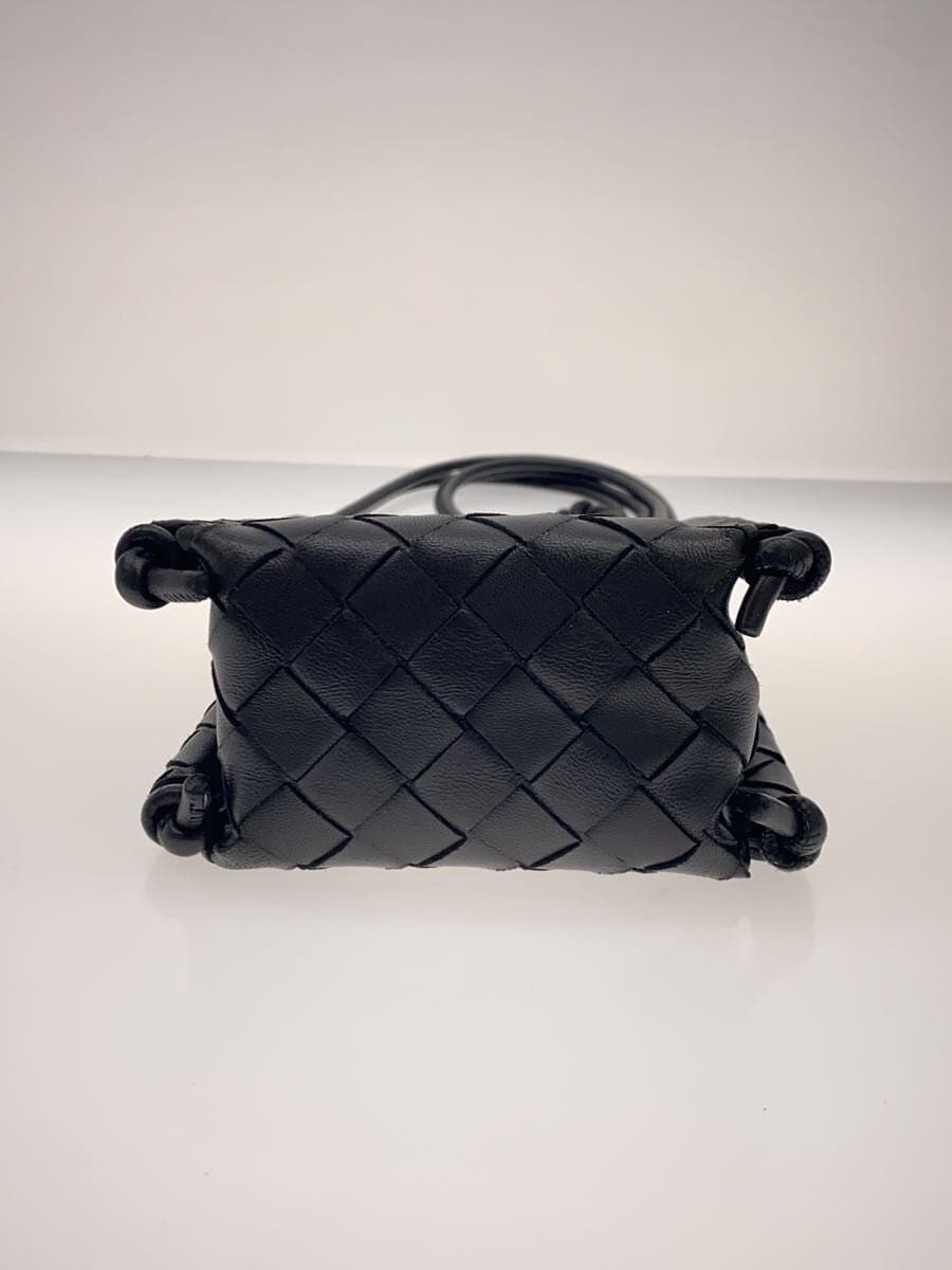 BOTTEGA VENETA Shoulder Bag Leather BLK 4