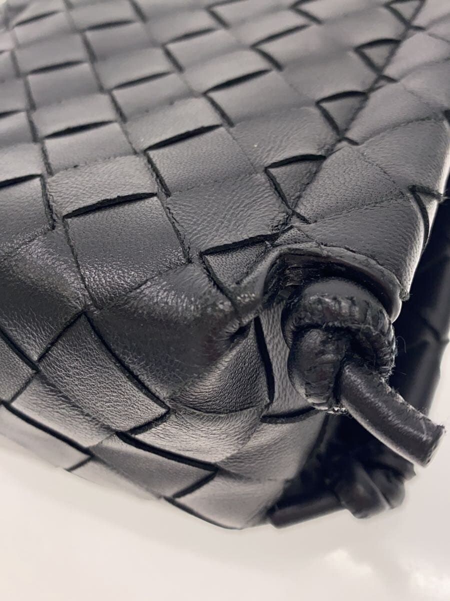 BOTTEGA VENETA Shoulder Bag Leather BLK 7