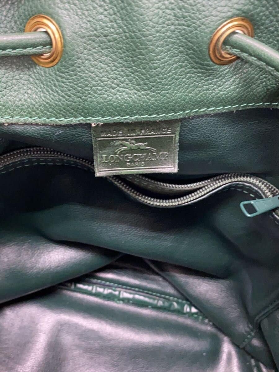 LONGCHAMP Bucket Type Shoulder Bag Leather GRN 5