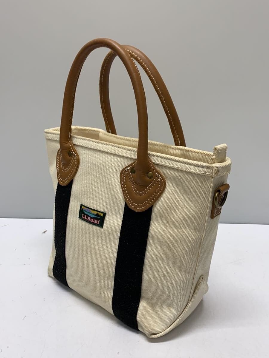 L.L.Bean Tote Bag Canvas WHT 307240 2