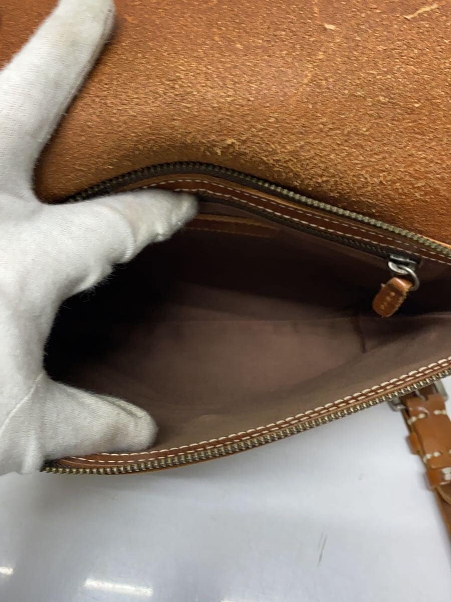 H 1203 MANO FECE Shoulder Bag Leather BRW 6