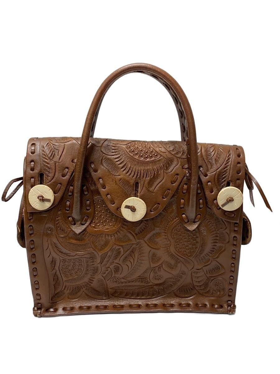 Carving Tribes Handbag Leather BRW