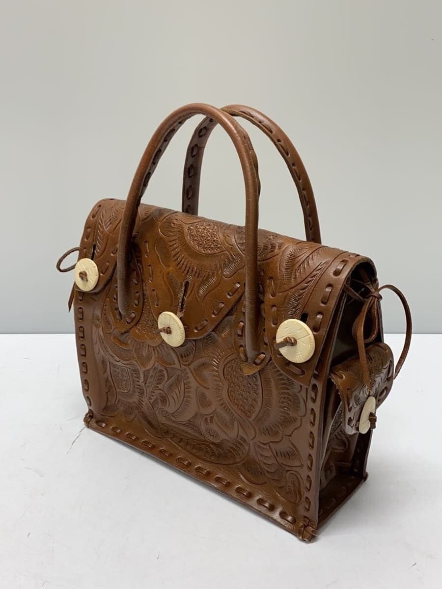 Carving Tribes Handbag Leather BRW 2
