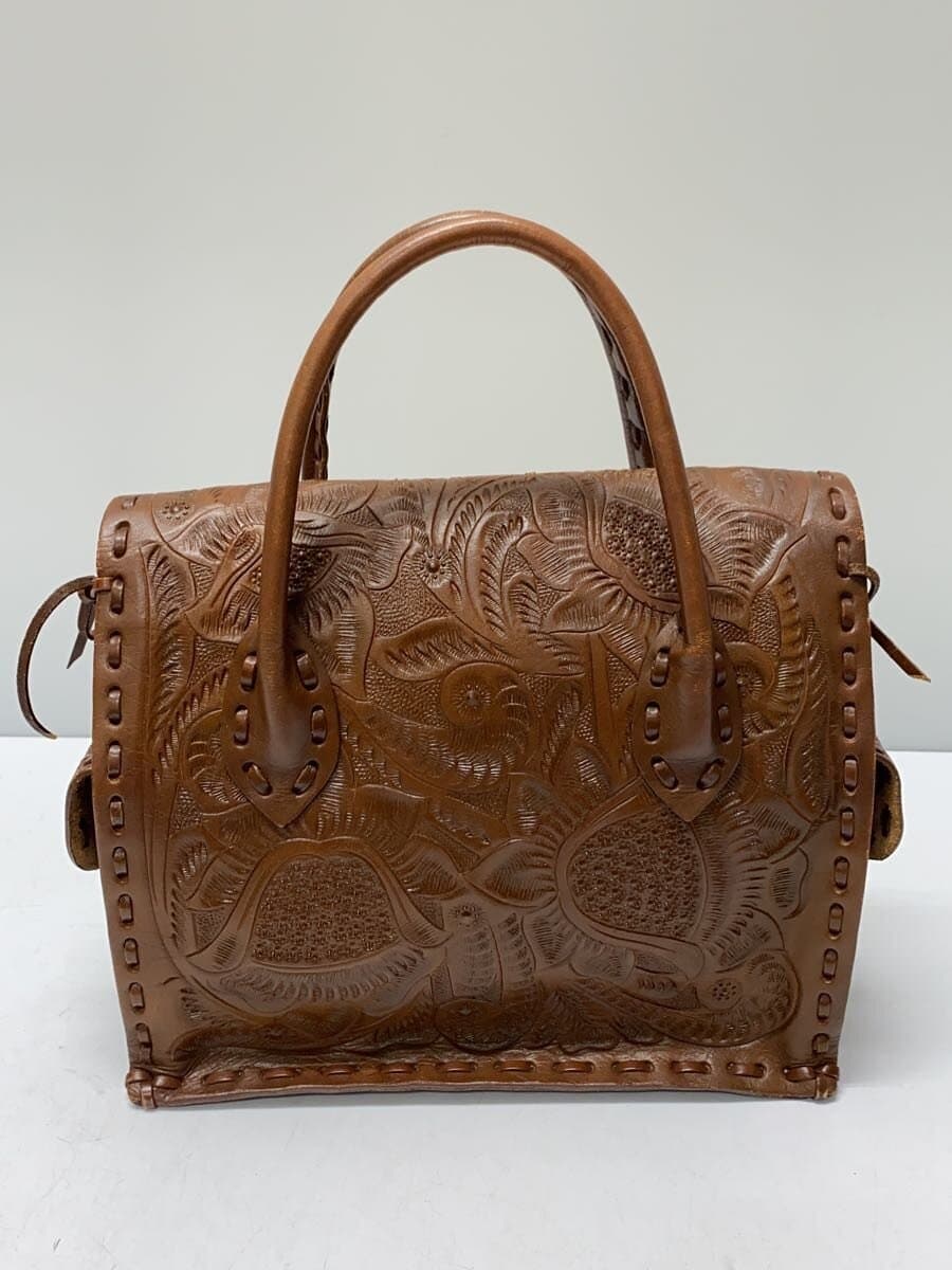Carving Tribes Handbag Leather BRW 3