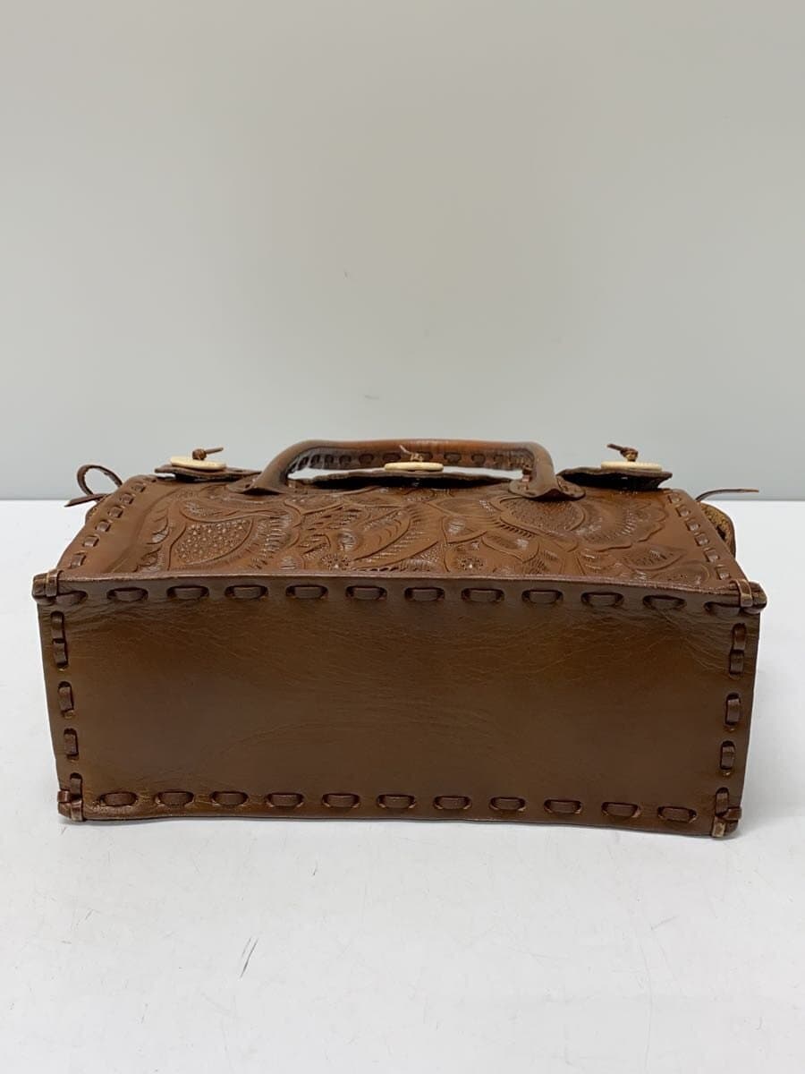 Carving Tribes Handbag Leather BRW 4