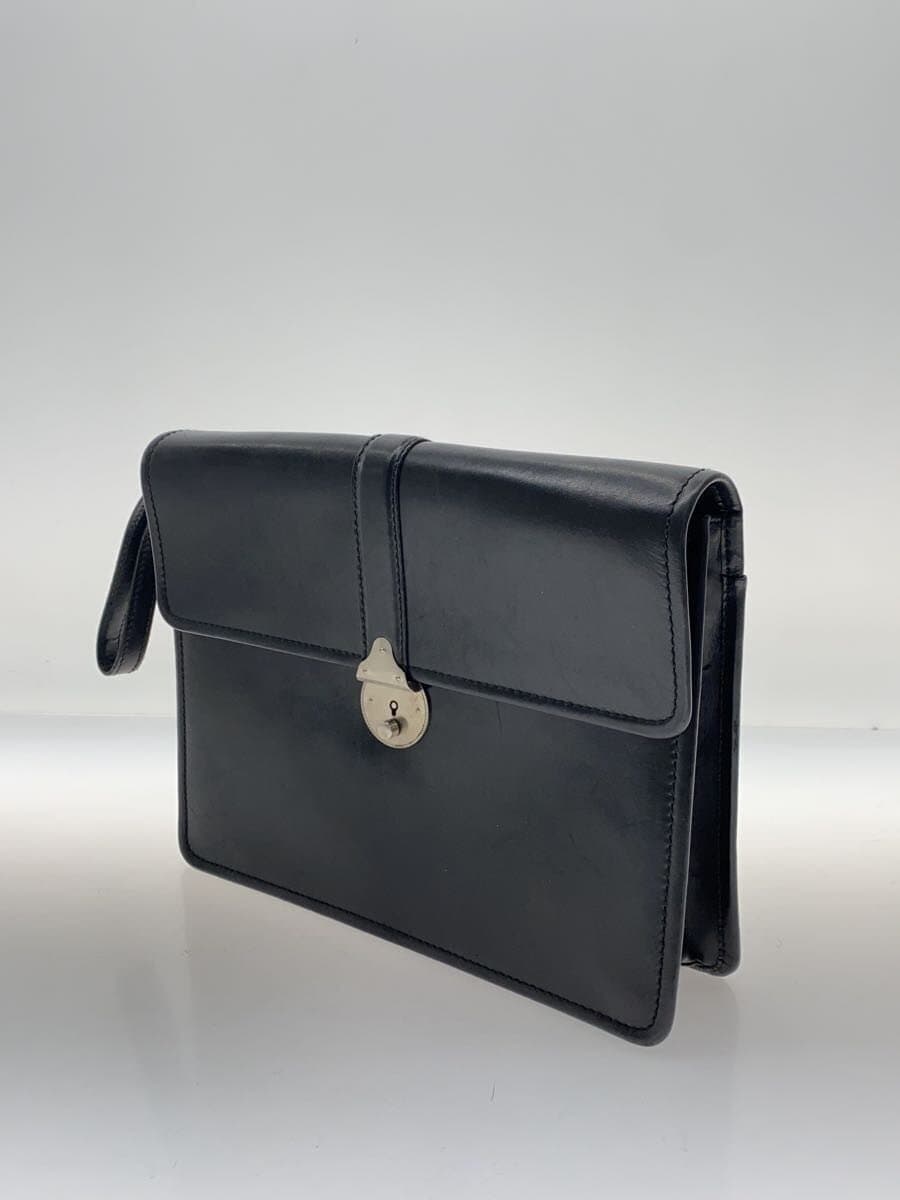 Salvatore Ferragamo Clutch Bag Second Bag Leather BLK EO-24 2