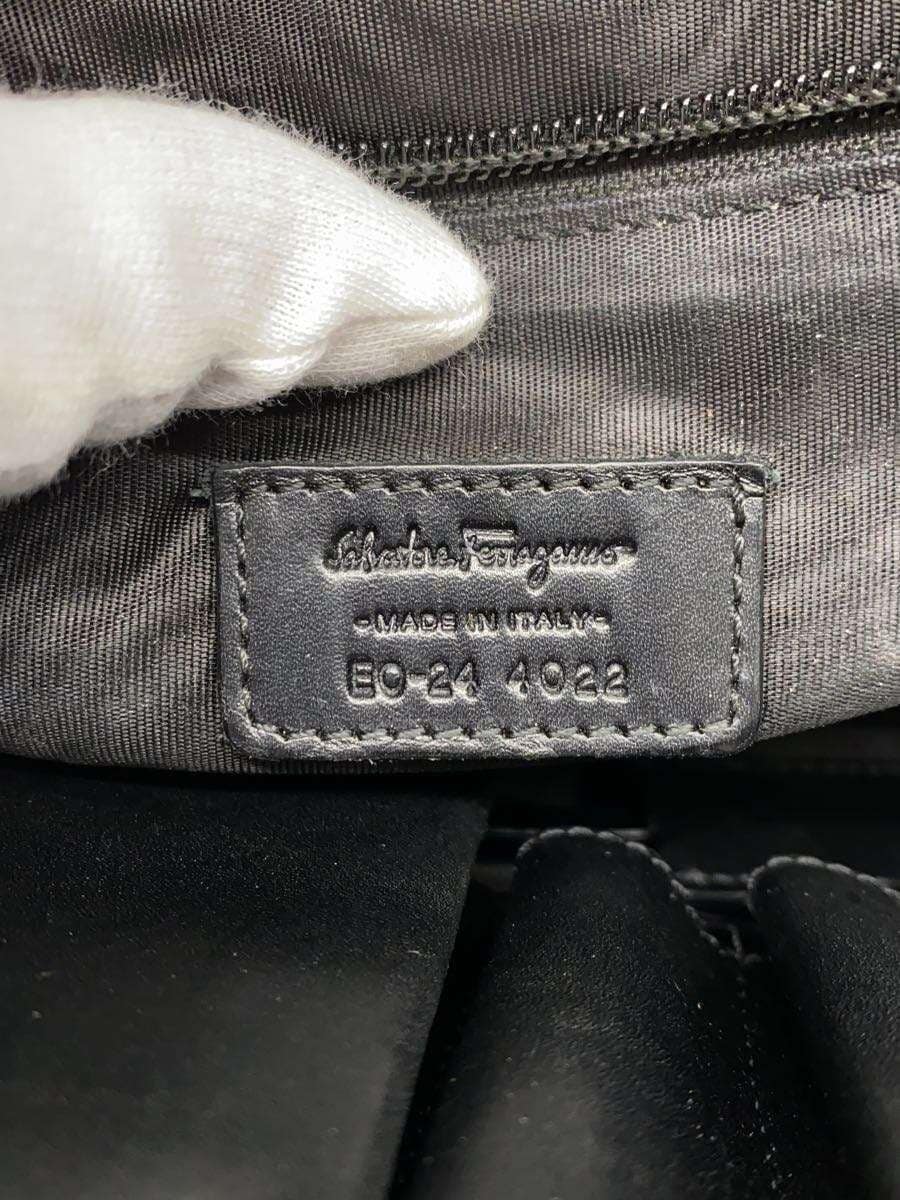 Salvatore Ferragamo Clutch Bag Second Bag Leather BLK EO-24 5