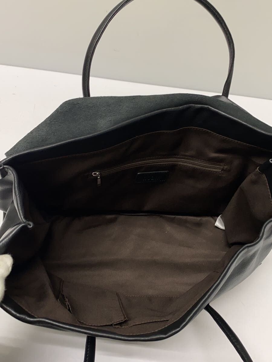 Other brand hoaw flap tote bag leather BLK 6