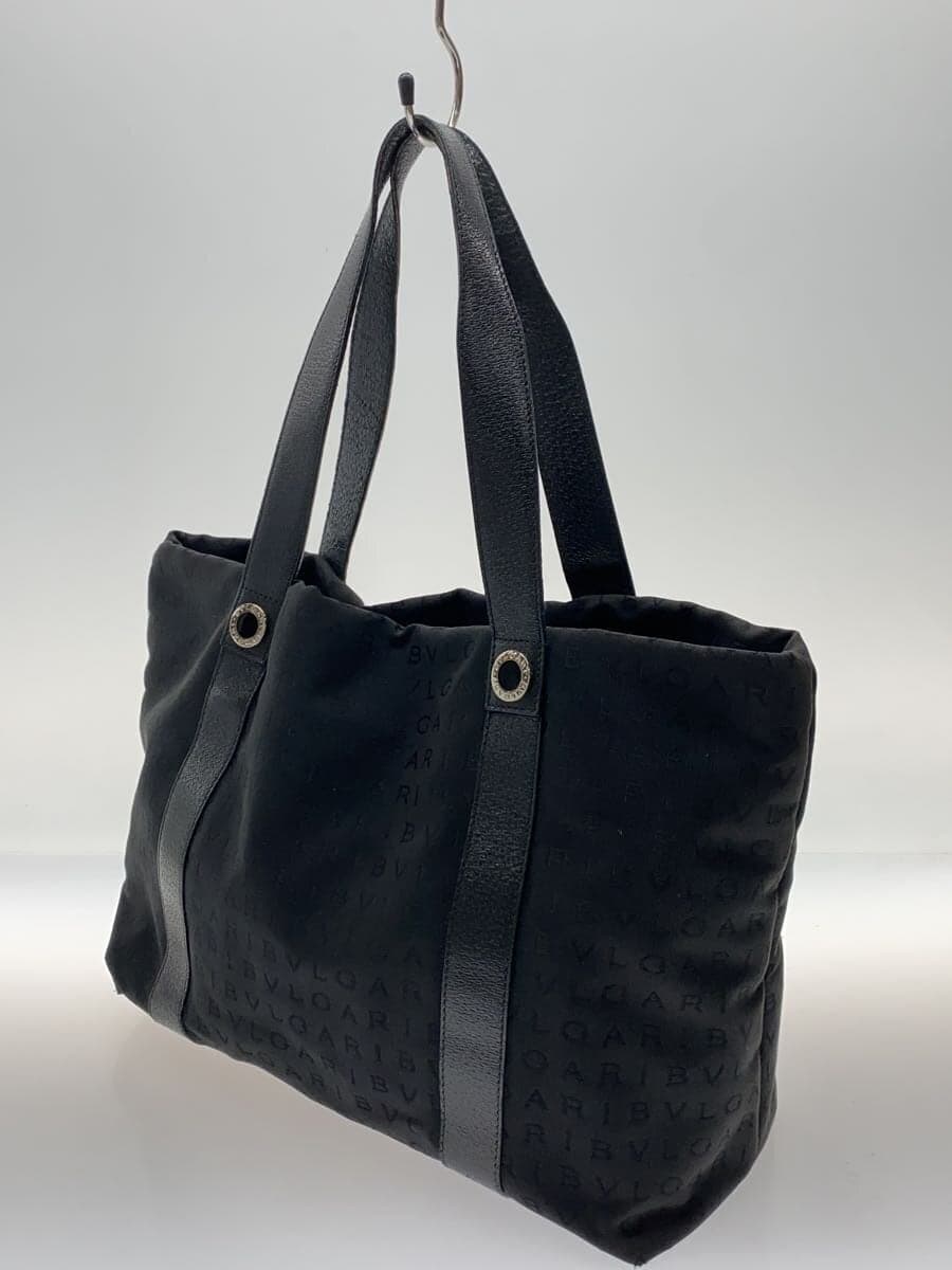 BVLGARI Logomania Tote Bag Canvas Black 2