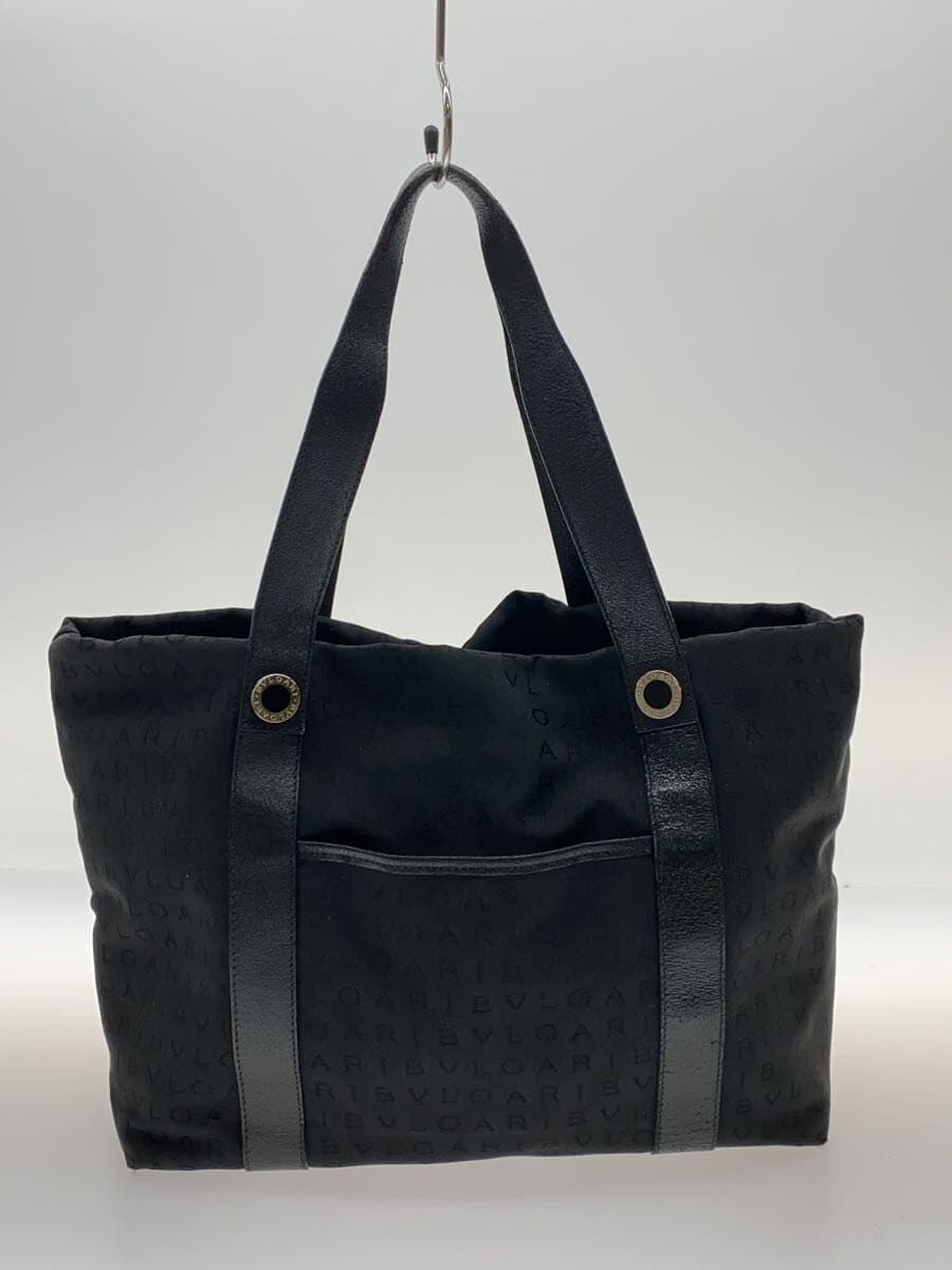 BVLGARI Logomania Tote Bag Canvas Black 3
